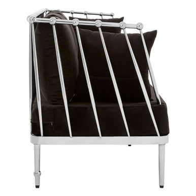 Orsina Novo 3 Seater Sofa – Silver Finish Frame with Tapered Arms