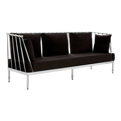 Orsina Novo 3 Seater Sofa – Silver Finish Frame with Tapered Arms