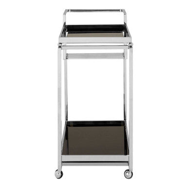 Orsina Novo 3-Tier Bar Trolley – Silver Serving Cart with Bottle Holders