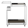Orsina Novo 3-Tier Bar Trolley – Silver Serving Cart with Bottle Holders