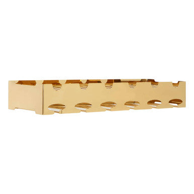 Orsina Novo 6 Bottle Gold Wine Rack with Built-In Stemware Storage