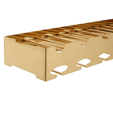 Orsina Novo 6 Bottle Gold Wine Rack with Built-In Stemware Storage
