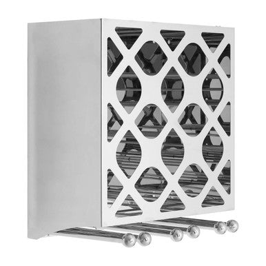 Orsina Novo 12 Bottle Wine Rack with Stemware Holder – Silver Finish