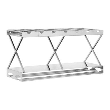 Orsina Novo 2-Tier 7-Bottle Wine Rack with Stemware Holder – Silver