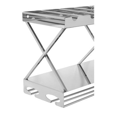 Orsina Novo 2-Tier 7-Bottle Wine Rack with Stemware Holder – Silver