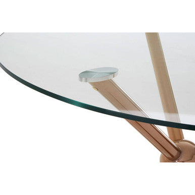 Orsina Novo Round Rose Gold Coffee Table – Tempered Glass Top