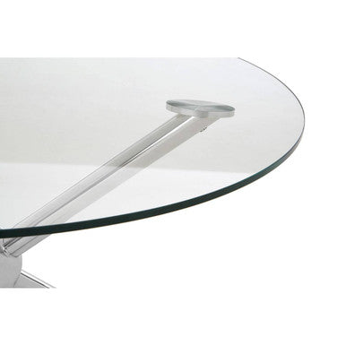 Orsina Novo Round Glass Coffee Table – Silver Stainless Steel Base