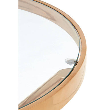 Orsina Novo Round Side Table – Rose Gold Stainless Steel & Glass