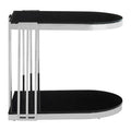 Orsina Novo U-Shaped Side Table – Silver Metal Frame with Glass Top