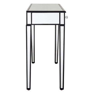 Orsina Graciela Mirrored 3-Drawer Console Table with Black Trim