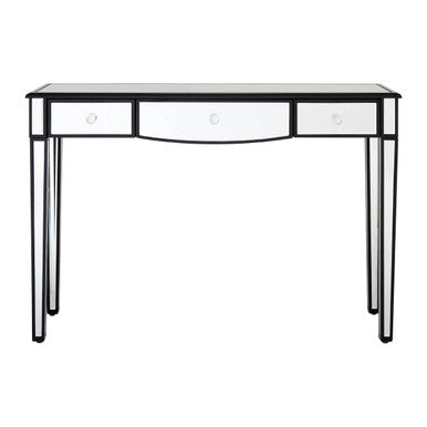 Orsina Graciela Mirrored 3-Drawer Console Table with Black Trim