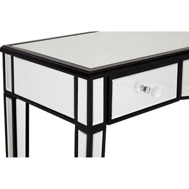 Orsina Graciela Mirrored 3-Drawer Console Table with Black Trim