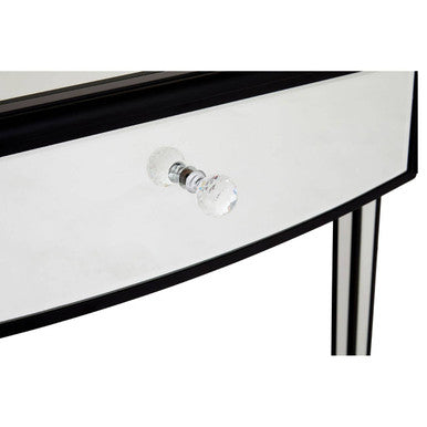 Orsina Graciela Mirrored 3-Drawer Console Table with Black Trim