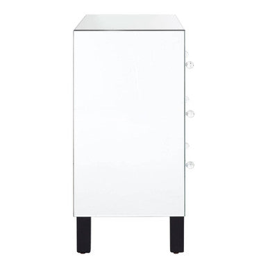 Orsina Graciela Mirrored Chest of 4 Drawers with Glass Handles