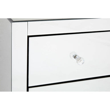 Orsina Graciela Mirrored Chest of 4 Drawers with Glass Handles