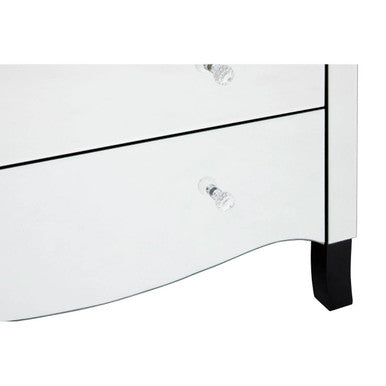Orsina Graciela Mirrored Chest of 4 Drawers with Glass Handles
