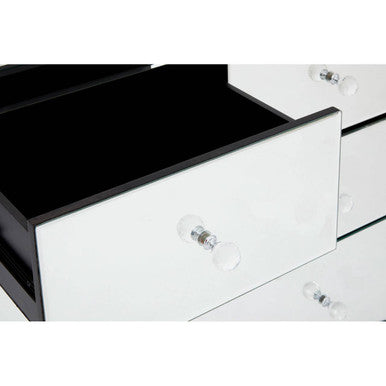 Orsina Graciela Mirrored Chest of 4 Drawers with Glass Handles