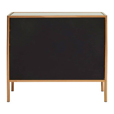 Orsina Goldie 3 Drawer Chest – Mirrored Glam Bedroom Storage in Gold