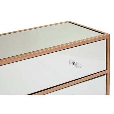 Orsina Goldie 3 Drawer Chest – Mirrored Glam Bedroom Storage in Gold