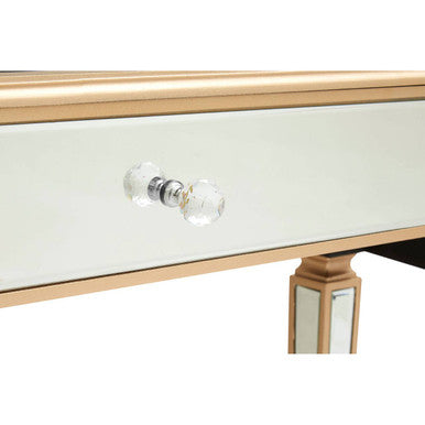 Orsina Grazia Gold Console Table – Mirrored 1-Drawer Entryway Desk