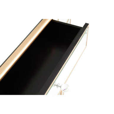 Orsina Grazia Gold Console Table – Mirrored 1-Drawer Entryway Desk