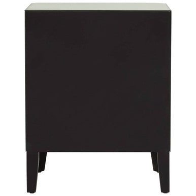 Orsina Gabriella Mirrored Chest of 4 Drawers | Black Carved Legs