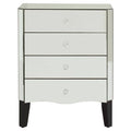 Orsina Gabriella Mirrored Chest of 4 Drawers | Black Carved Legs