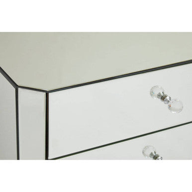 Orsina Gabriella Mirrored Chest of 4 Drawers | Black Carved Legs