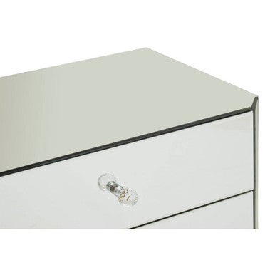 Orsina Gabriella Mirrored Chest of 4 Drawers | Black Carved Legs