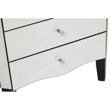 Orsina Gabriella Mirrored Chest of 4 Drawers | Black Carved Legs