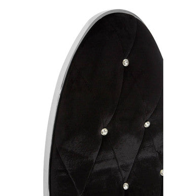 Orsina Novara Silver Baroque Chair | Black Velvet Tufted Accent