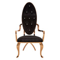 Orsina Novara Baroque Accent Chair | Black Velvet & Rose Gold