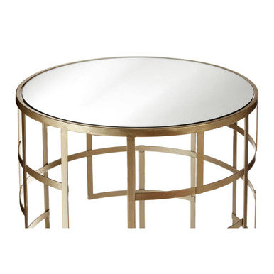 Orsina Avantis Set of 2 Gold Champagne Art Deco Glass Side Tables