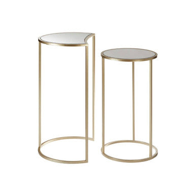 Orsina Avantis Nesting Side Tables - Set of 2 Gold & Mirrored Glass