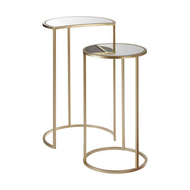Orsina Avantis Nesting Side Tables - Set of 2 Gold & Mirrored Glass