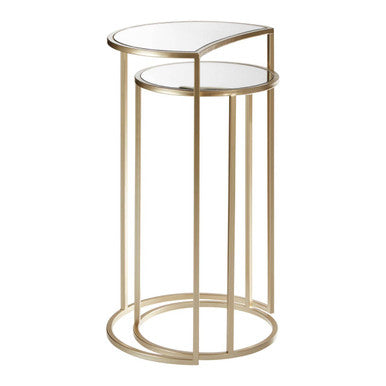 Orsina Avantis Nesting Side Tables - Set of 2 Gold & Mirrored Glass