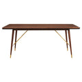 Orsina Kenso Walnut Wood Dining Table with Brass Base – Rectangular