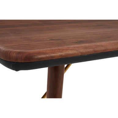 Orsina Kenso Walnut Wood Dining Table with Brass Base – Rectangular