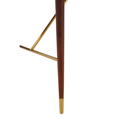Orsina Kenso Walnut Wood Dining Table with Brass Base – Rectangular