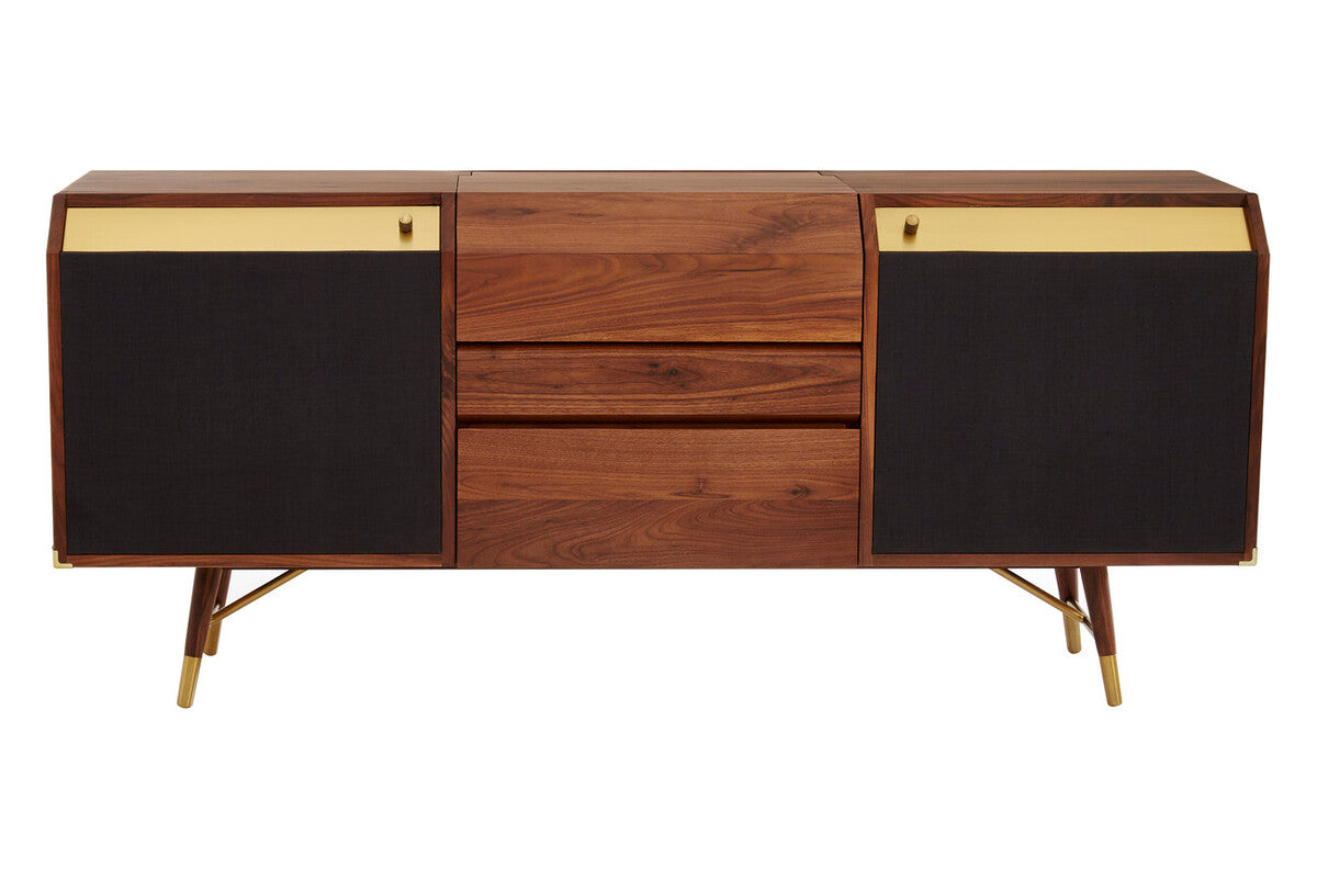 Orsina Kenso Sideboard – Natural Wood Storage with Textured Panels