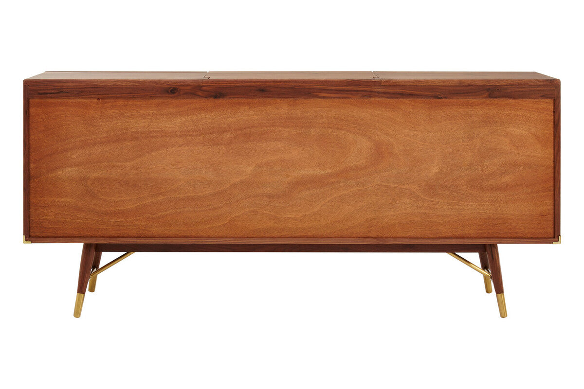 Orsina Kenso Sideboard – Natural Wood Storage with Textured Panels