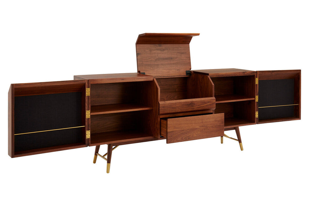 Orsina Kenso Sideboard – Natural Wood Storage with Textured Panels