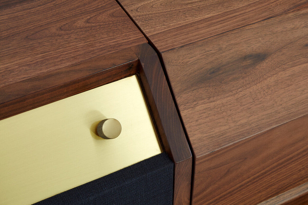 Orsina Kenso Sideboard – Natural Wood Storage with Textured Panels