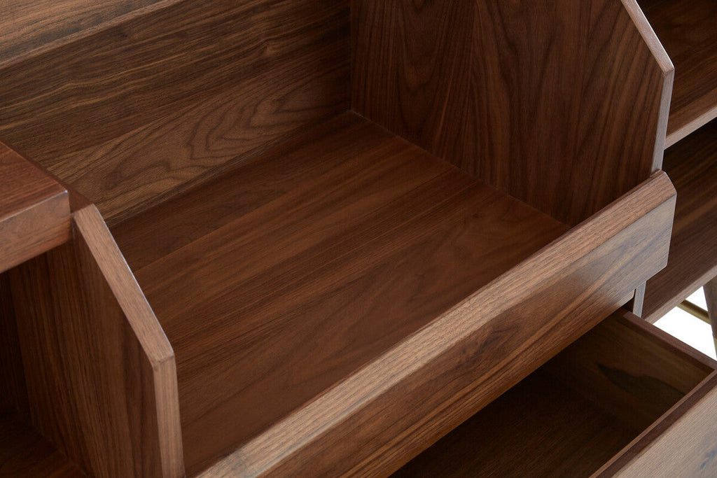 Orsina Kenso Sideboard – Natural Wood Storage with Textured Panels