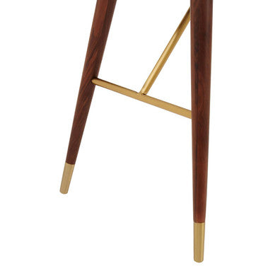 Orsina Kenso Console Table – Dark Walnut with Leather and Brass