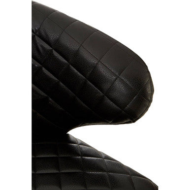 Orsina Richy Black Leather Effect Wingback Accent Chair with Birch Legs