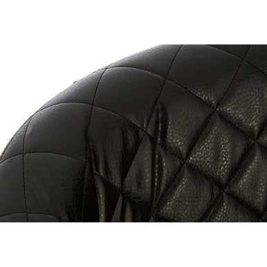 Orsina Richy Black Leather Effect Wingback Accent Chair with Birch Legs