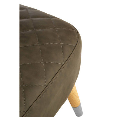 Orsina Richy Brown Faux Leather Wingback Accent Chair with Birchwood Legs