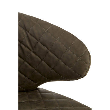 Orsina Richy Brown Faux Leather Wingback Accent Chair with Birchwood Legs