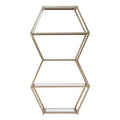 Orsina Roana Hexa Shelf Unit – Gold Geometric Mirrored Wall Display